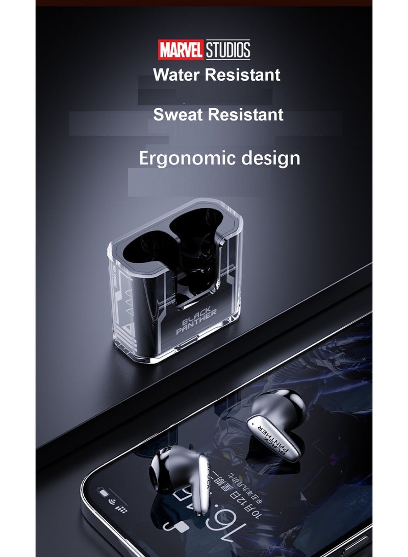 Black Panther Classic Earbuds Black Panther Bluetooth Headphones, Sports Games Headset, 13mm Speakers, Long Life Battery, Digital Display, Lightweight and comfortable, HiFi Sound, Bluetooth 5.3, IPX5 Water Resistance, Sweat Resistance, Dust Resistance - Image 5